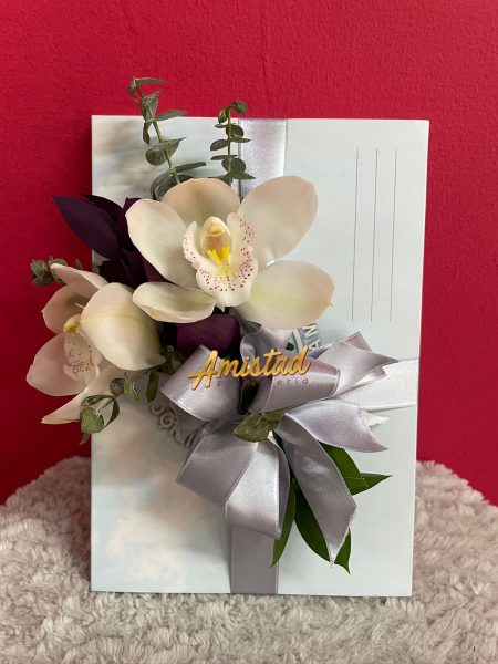 CD17 - Sufragio o bono decorado con tocado de cymbidium.